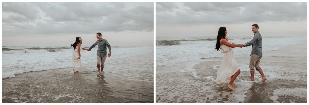 why-does-wedding-photography-cost-so-much-bride-and-groom-playing-in-the-water-after-beach-elopement