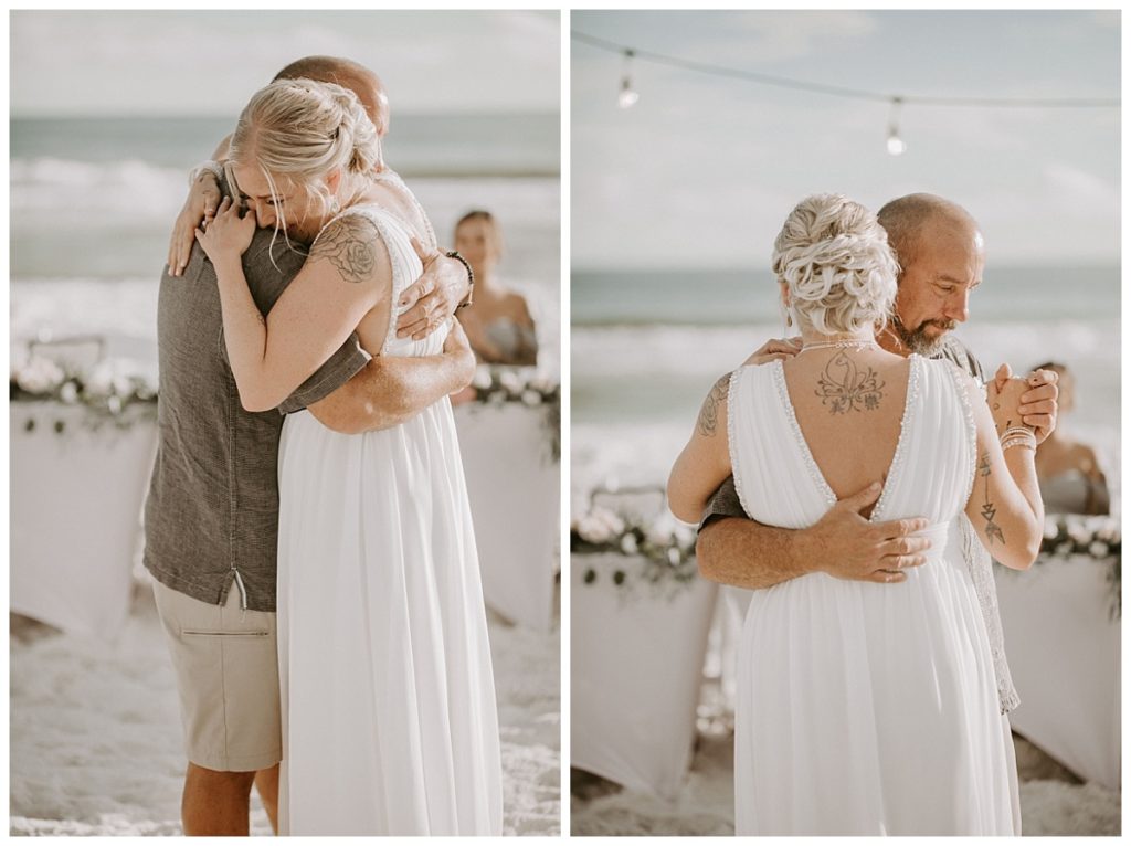 Father daughter dance on the beach