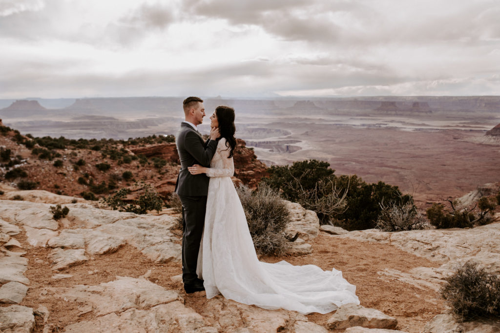 Choosing the perfect spot is a great way to make an elopement special! This couple is getting married in Moab.